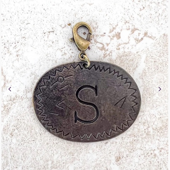 Boho “ S “  Bronze Oval Letter S Charm - Picture 1 of 3